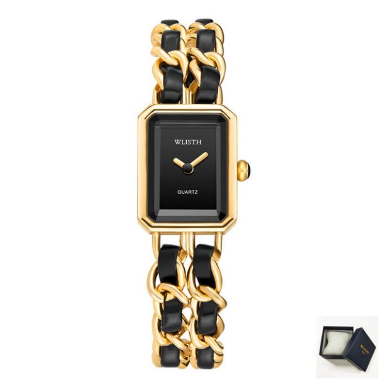 Женские часы-браслет, роскошные женские кожаные часы из нержавеющей стали, плетеный ремешок для часов, кварцевые наручные часы, женские наручные часы