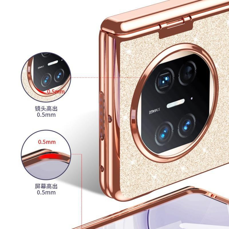 Подходит для чехла для мобильного телефона Huawei matex5 MATE X3, складного экрана, легкого, роскошного, с гальваническим покрытием, простого, кожаного кронштейна, шарнира, противоударного чехла