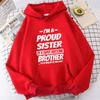 (Толстовки высокого качества)Модные толстовки с капюшоном, забавные толстовки с капюшоном «Я горжусь, сестра супер-классного брата», толстовки в стиле Харадзюку, женские топы