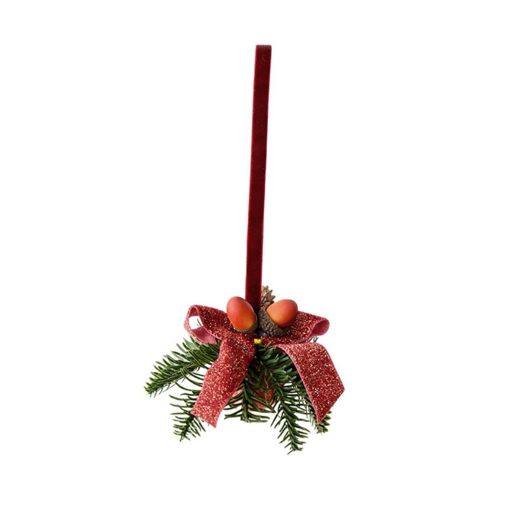 Iron Art Jingle Bell Pendant Simulation Pine Cone Christmas Tree Decorations Home Decoration