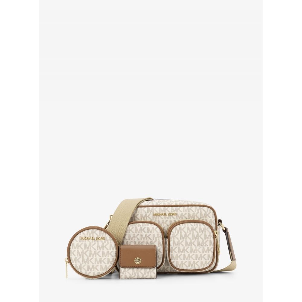 Michael Kors Jet Set Item Crossbody With Tech Attach Medium Mk Signature 35s2gttc2b150 Vanilla