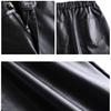 Autumn and Winter Women's Fashion Leisure Thin High Waist Wide Leg Leather Pants Simple and Versatile Floor Dragging Straight Pants