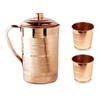 Copper Jug for Health Benefits Drinking Water 2000 Ml with 2 Piece Copper Glasses 250 Ml