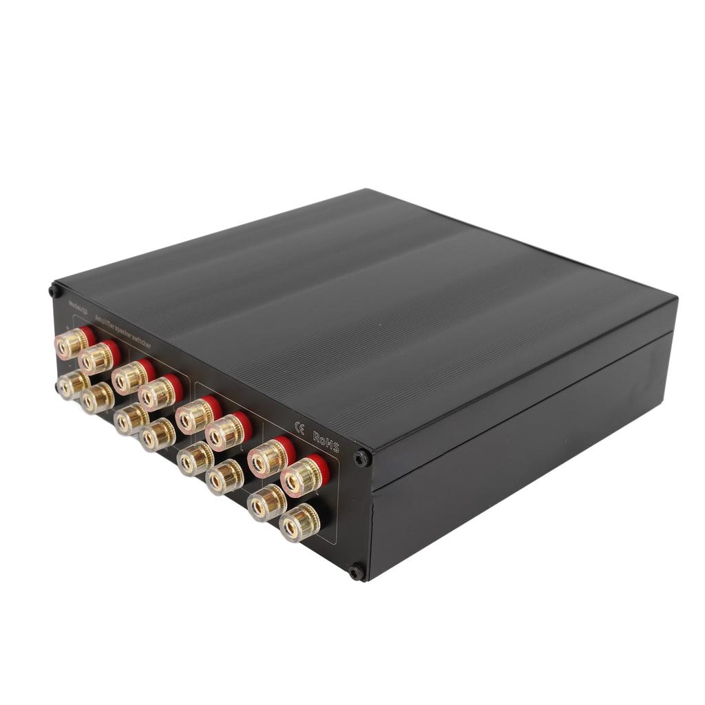 Два усилителя на два динамика, селекторный переключатель, позолоченный медный 4-миллиметровый разъем типа «банан», 2 входа и 2 выхода