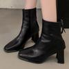 Fashion High Heels Women's Chunky Ankle Boots 2025 Desigenr Elegant Shoes Fashion Dress Pumps Classical Party New Trends Botas De Mujer