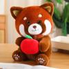 Red Panda Simulation Standing Squat Satchel Fruit Vegetable Series Soft Cartoon Animals Plush Pillow Children Xmas Gifts Anime