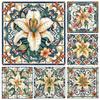 5D Diy Diamond Painting Colorful Mandala White Lily Flower Cross Stitch Full Square Round Picture Mosaic Rhinestones Embroidery