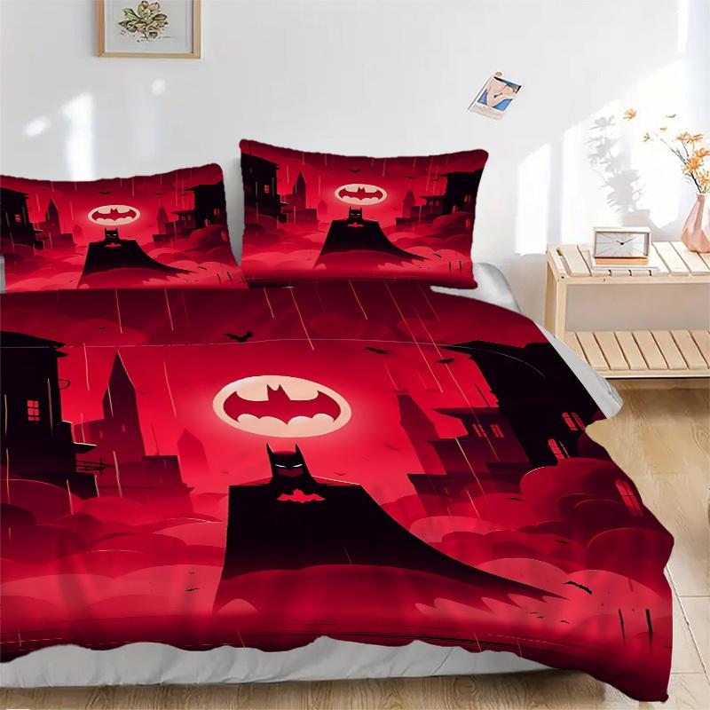 3pcs batman Duvet Cover Set (1 Duvet Cover + 2 Pillowcases, No Core) - Comfortable, And Breathable Bedroom Decoration yy251104039