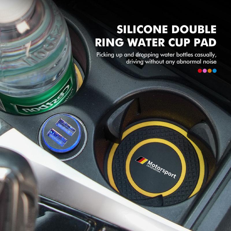 For BMW 2pcs Car Silicone Coaster Water Cup Anti-slip Pad Accessories X1 X3 X5 E39 E46 E90 F20 E60 F30 E36 F10 E87 E70 E91