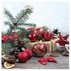 Serviettes En Papier - Christmas Holiday - Lot De 20 - 33 X 33 Cm - Blanc Et Rouge