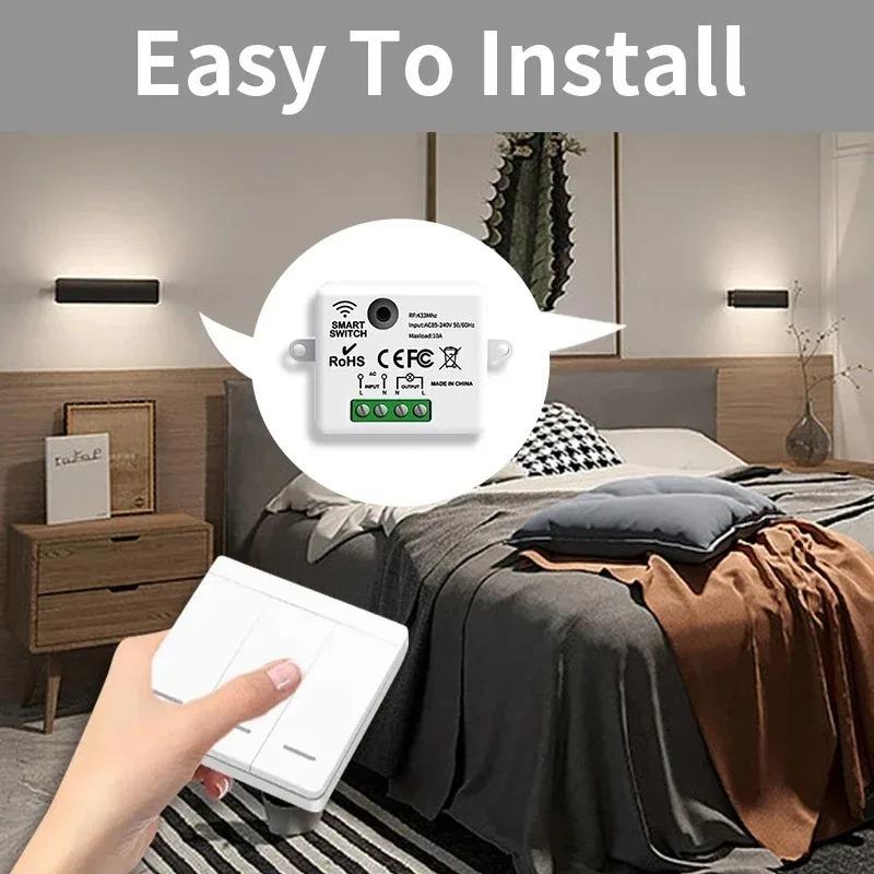 Беспроводной умный выключатель света 433 МГц RF 86 настенный выключатель 1/2/3 клавиши Interruptor умный выключатель освещения мини релейный приемник для дома светодиодная лампа вентилятор