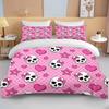 Розовый комплект постельного белья с принтом черепа Пододеяльник 1 Пододеяльник 2 Наволочки Комплект постельного белья для взрослых и детей Роскошный подарок для девочек Размер Full