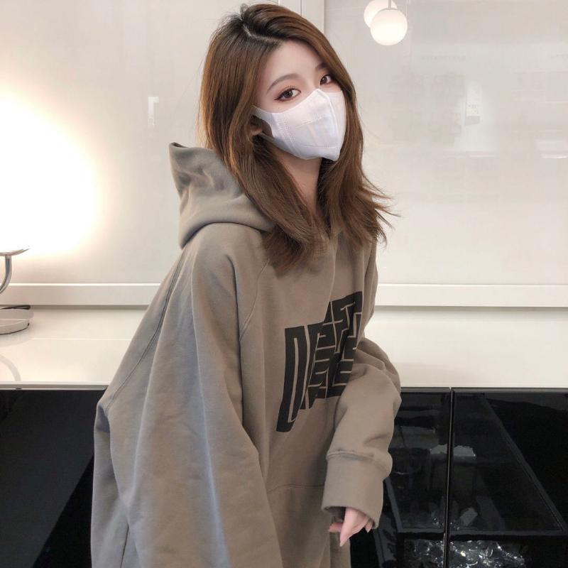 Весенне-осенняя женская толстовка, большой свободный свитер, тонкая куртка с капюшоном, модная универсальная толстовка