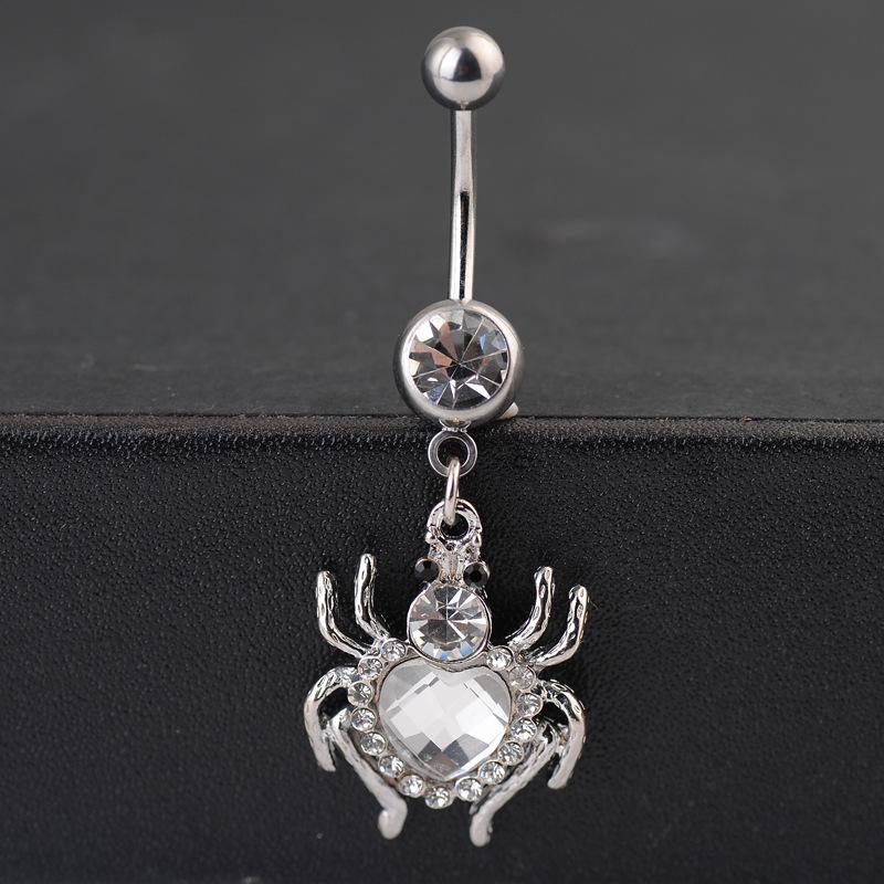 Высокое качество сердце циркон паук пупок кольцо пряжка для пупка 