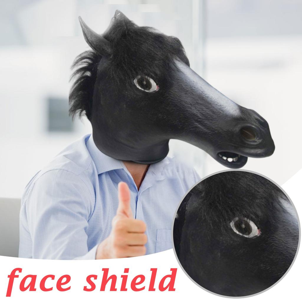 Horse Head Mask, Animal Head Cover, Brown Horse Mask, Latex Mask, Safe And Nontoxic, Suitable For Festival Parties And Pranks