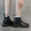 Осенние новые женские ботильоны из натуральной кожи с толстой подошвой, увеличивающей рост, со стелькой, повседневные, со шнуровкой, подходящие по цвету