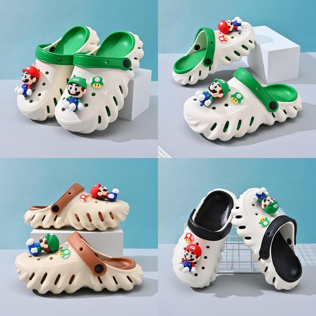 Летние детские пляжные шлепанцы Марио, нескользящие, прочные, для мальчиков и девочек, ярких цветов