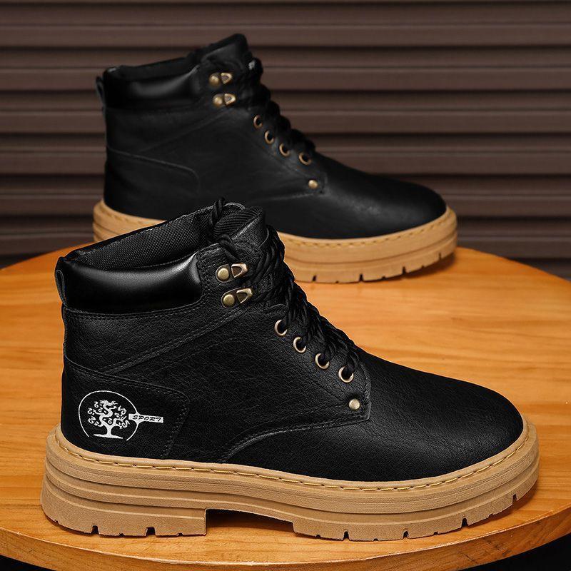 Новые летние высокие ботинки Martin, мужские, модные, универсальные, повседневные, кожаные туфли на толстой подошве, рабочая обувь, модная обувь для мужчин