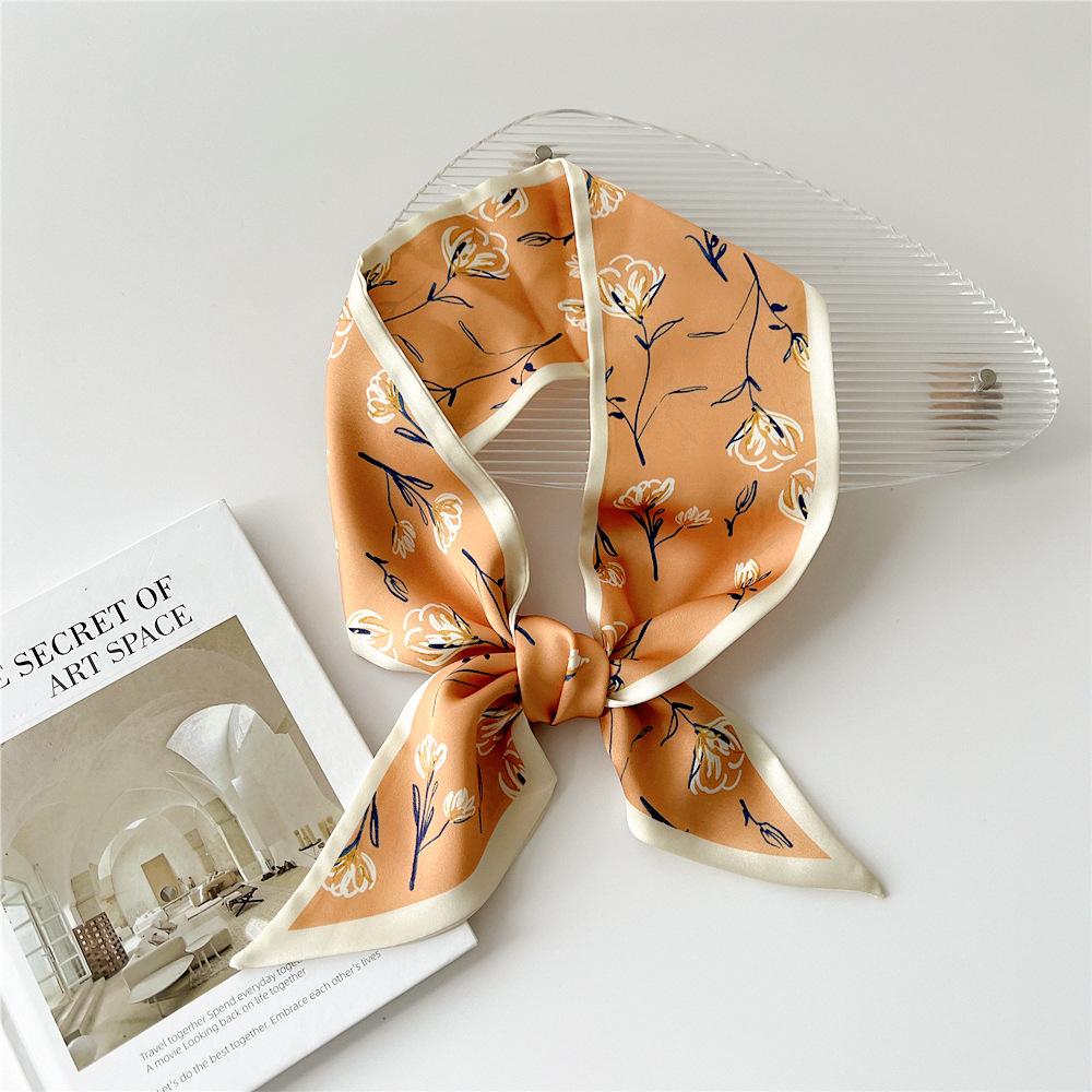 Новые шарфы Шелковые шарфы Женские весенние и осенние длинные декоративные профессиональные шарфы Летние тонкие стили в сочетании с рубашками Стильные