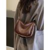 Vintage Textured Women Crossbody Bag Autumn Winter Soft Leather Lady Commuter Shoulder Bags Solid Color Handbags