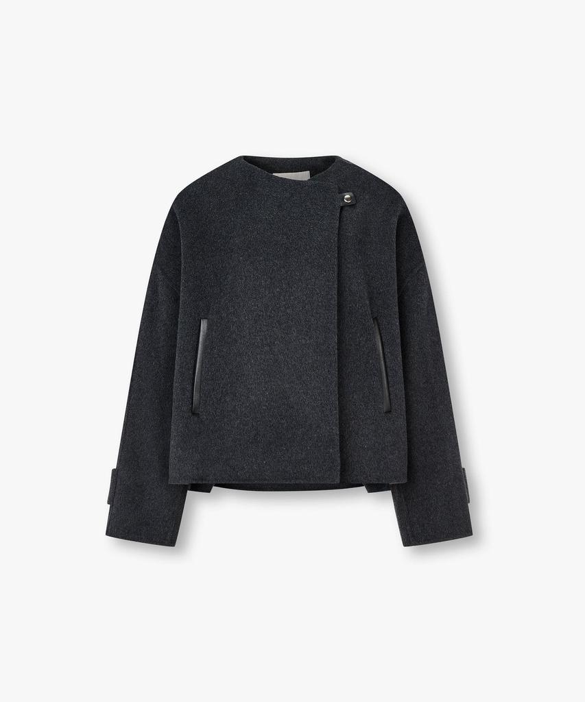 Voice Of Voices Cashmere Blend Loose Fit Short Jacket_Charcoal 7156110005