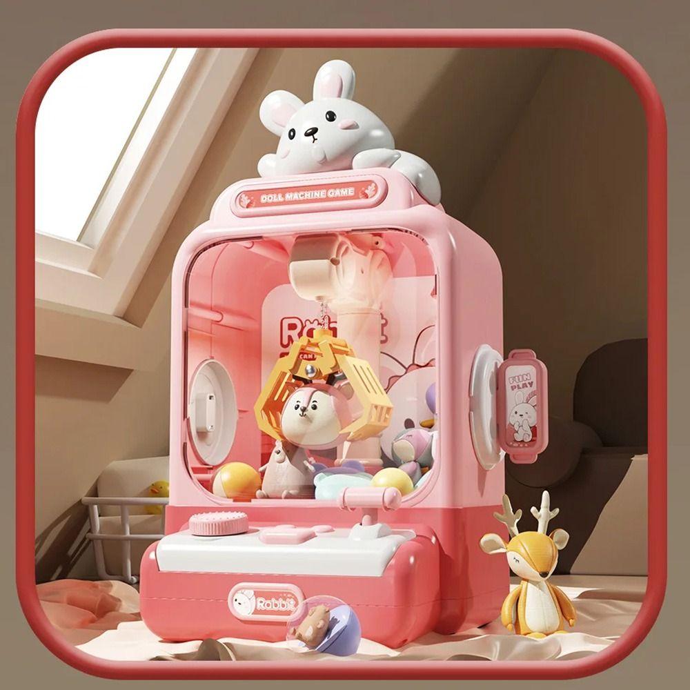 Electronic Mini Clip Doll Machine Strong Grip Cartoon Claw Crane Machine  Arcade Game