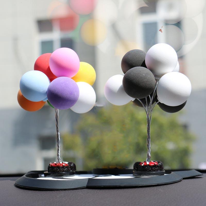 Colorful Balloons Car Dashboard Decorations Cute Mini Cartoon Car Ornaments Car Accessories for Girls Dashboard Accessories