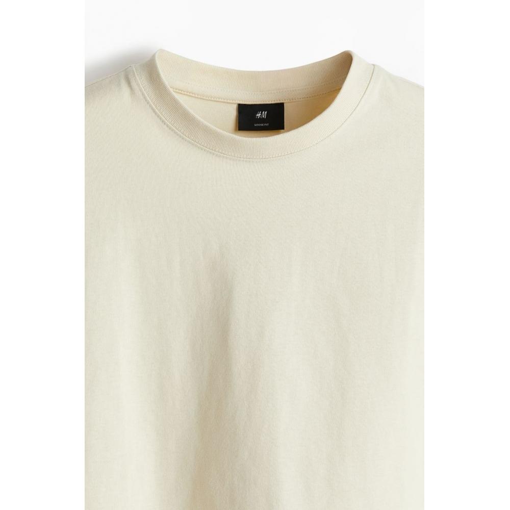 Джерси с длинными рукавами HM свободного кроя светло-бежевого цвета