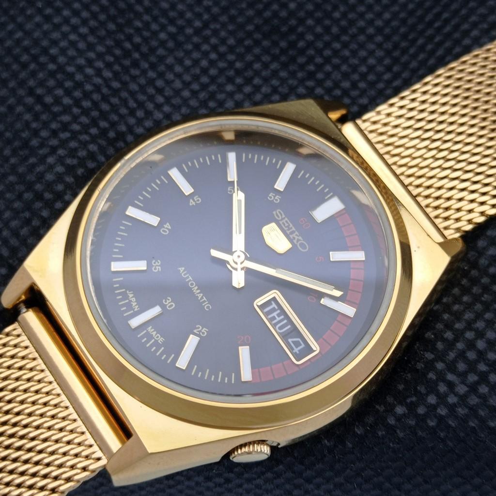 ВОССТАНОВЛЕННЫЕ ВИНТАЖНЫЕ ЧАСЫ SEIKO 5 AUTO 6309A JAPAN MENS DAY/DATE ЧЕРНЫЕ a309510-9