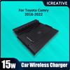 Автомобильное беспроводное зарядное устройство Pad для Toyota Camry 2018-2022 15 Вт Qi быстрая зарядка Авто Android телефон Iphone аксессуары для интерьера