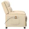 VidaXL Fauteuil de massage inclinable Crème Tissu