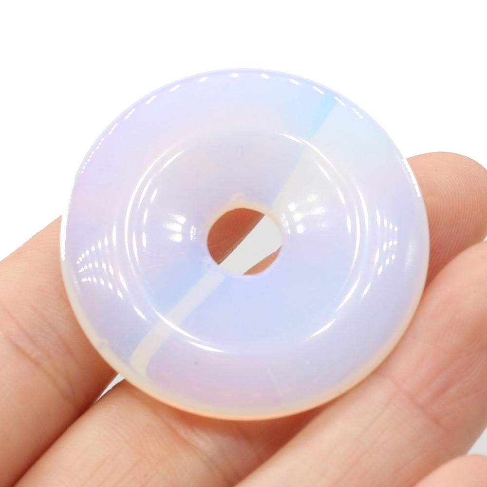 1Pc Natural Stone Big Hole Beads, Reiki Healing Crystal Quartz Loose Beads for Jewelry Making DIY Necklace Keychain Decorative Accessories 40×40mm