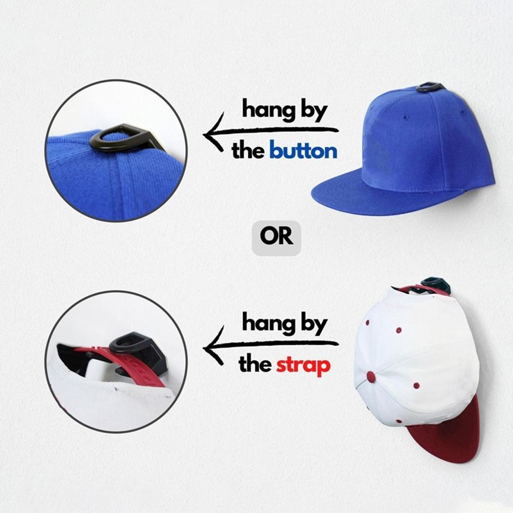 10Pcs Plastic Hat Display Hooks Self Adhesive Baseball Cap Storage Rack Baseball Caps Hangers  Door