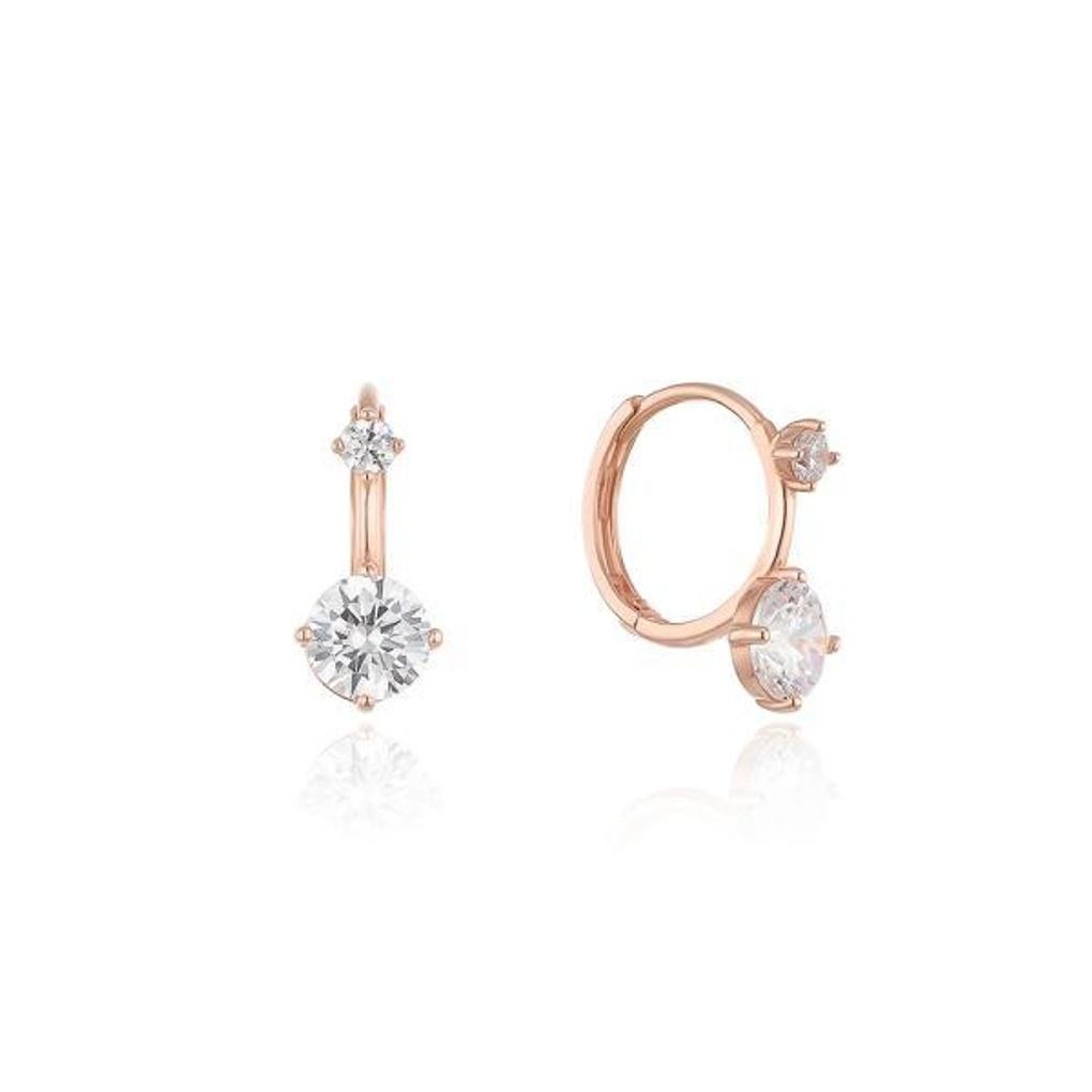 LLOYD 10k Double Stone Point One-Touch Earrings LPTM2011T