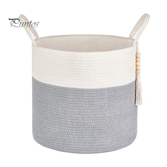 Плетеная корзина для хранения, декоративная корзина из натуральной веревки с ручкой, большая вместительная корзина для хранения игрушек, органайзер для одежды