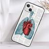 Anatomical Heart Anatomy Case For iPhone 14 16 15 Pro Max 11 12 13 Mini 7 8 Plus X XR XS MAX Soft Shockproof Cover