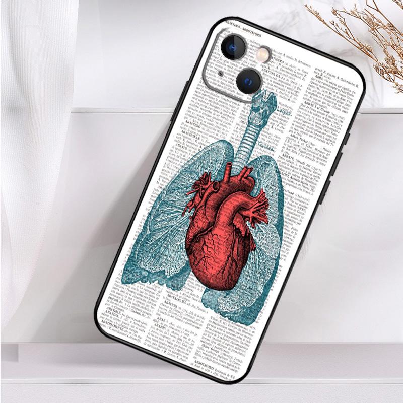 Anatomical Heart Anatomy Case For iPhone 14 16 15 Pro Max 11 12 13 Mini 7 8 Plus X XR XS MAX Soft Shockproof Cover
