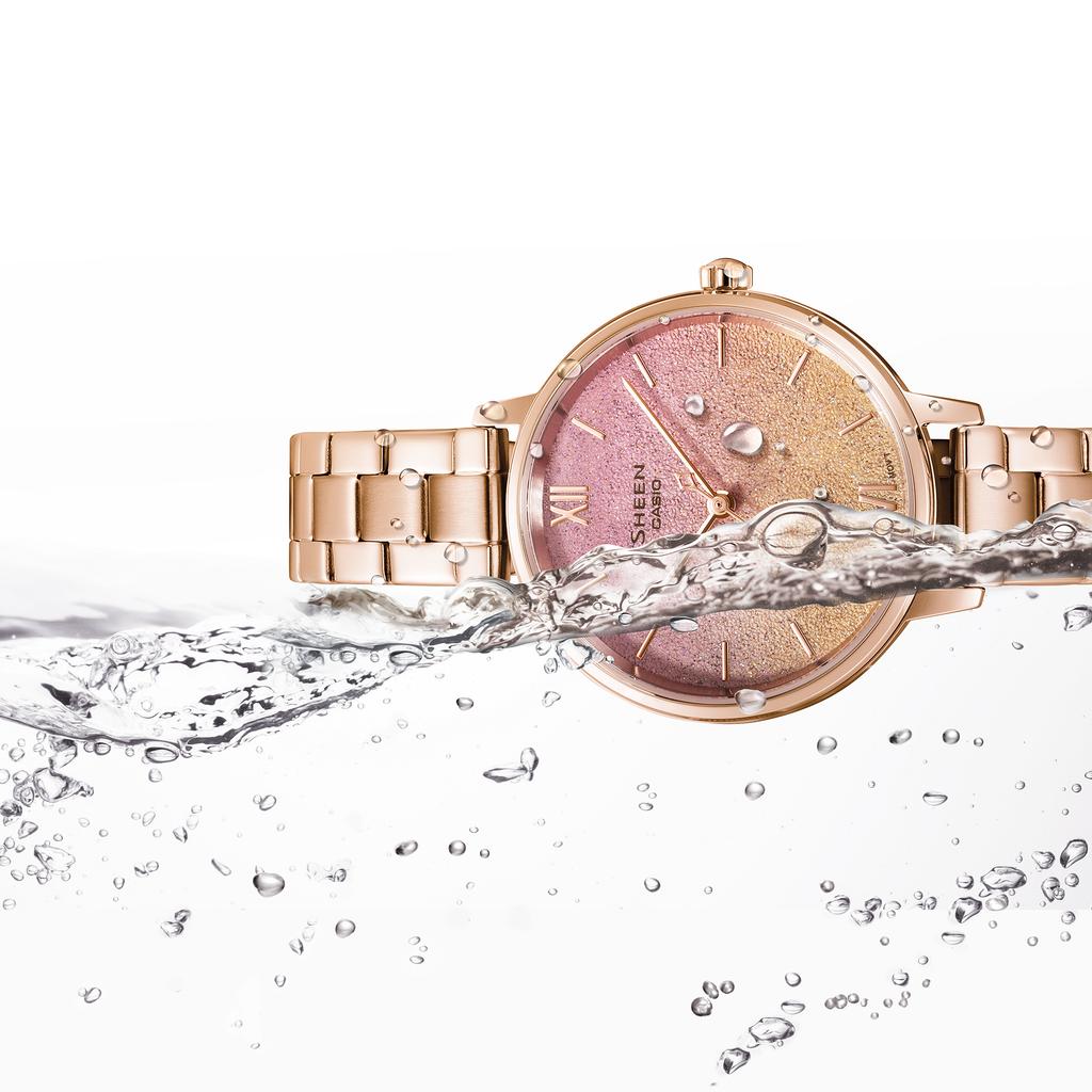 Casio Sheen Women's Stainless Steel 50M Water Resistant Analog Quartz Watch SHE-4548PG-4A
