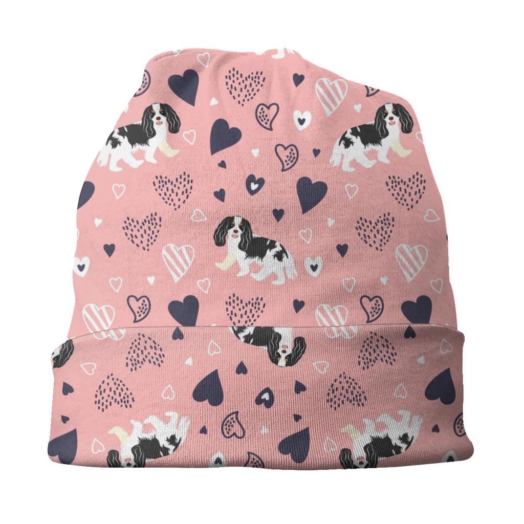 Cavalier King Charles Spaniel Bonnet Femme Hip Hop Knit Skullies Beanies Cap Women Unisex Winter Cartoon Dog Slouchy Beanie Hat