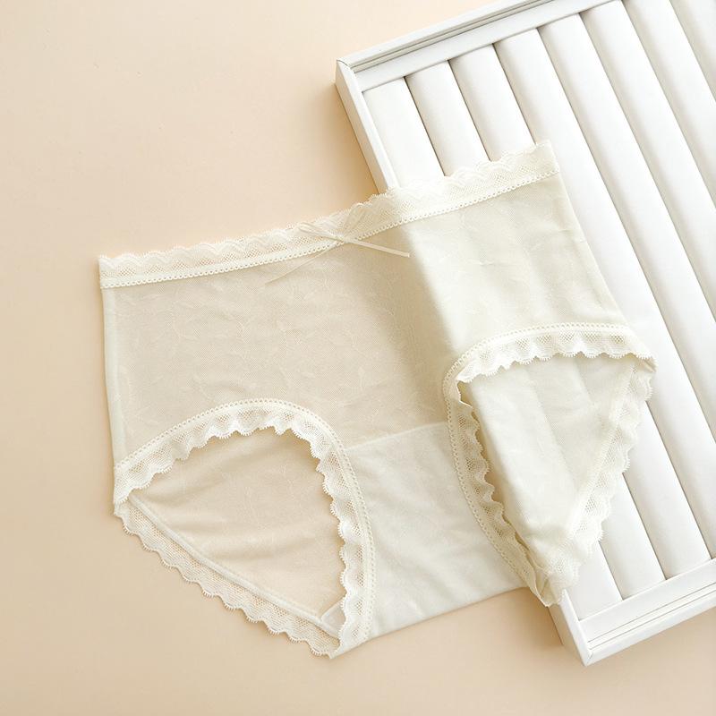 Женские летние ультратонкие чисто сексуальные кружевные романтические жаккардовые сетчатые хлопковые трусики-треугольники с ластовицей на талии