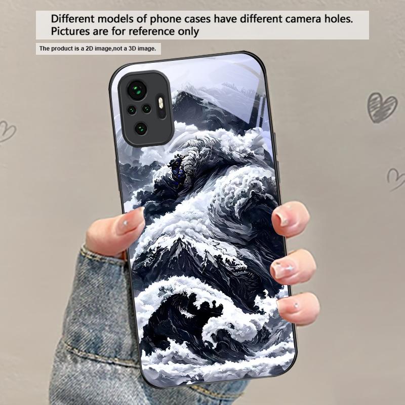 Абстрактные Современные Волны Для Redmi Note 14 Pro+ 13 Pro 8 9 9S 12S 10 Pro 11 12 13C 14C A3 12 13 K60 Ultra Черный Стеклянный Чехол для Телефона