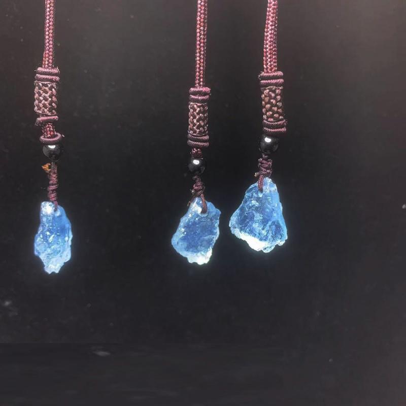 Подвеска Цепочка Натуральный Аквамарин Нерегулярный Камень Ювелирные Изделия Аксессуары Необработанный Камень