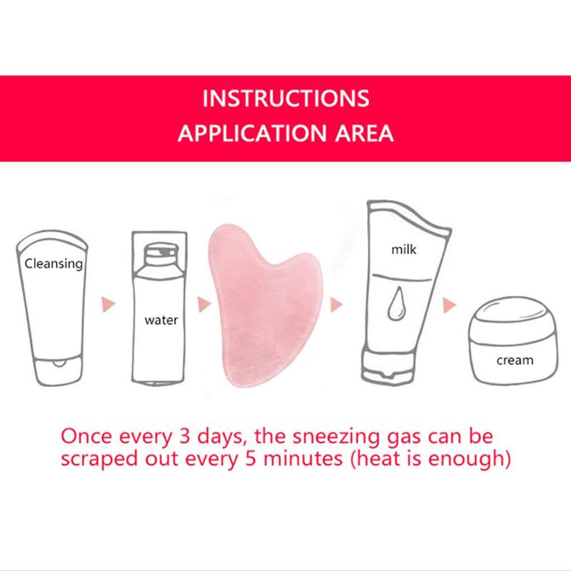 Скребок для гуаши из натурального камня, массажер для шеи, лифтинг лица, удаление морщин, красота и здоровье, розовые инструменты для гуаши для лица