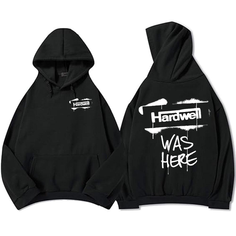 Толстовки Hardwell Was Here Повседневные с длинным рукавом Осенние свитшоты Мужская Женская Одежда Мода Флис Теплые Унисекс Хип-хоп
