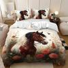 3Pcs Horse Pattern Bedding Set, Suitable For Teenagers And Adult'S Bedroom, 1*Quilt Cover+2*Pillowcase, For Single Bed