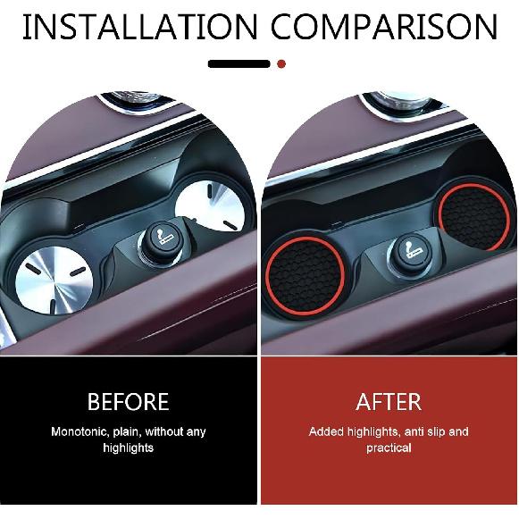 4PCS Car Cup Coasters, 2.75 Inch Cup Holder Coaster, Non-Slip Insert Auto Drink Holder, Cars Interior Accessories, Universal for Vehicles, SUVs, RVs