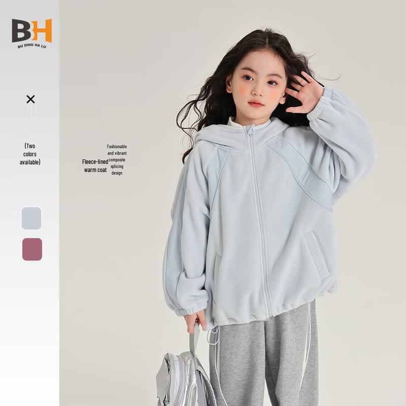 Girls' Fleece Hooded Jacket