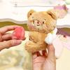 Creamy Delightful Bear Plush Hanging Keychain With Heart Bounce Feature Great Kids For