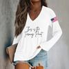 Women's Fashion Casual Long Sleeve Halloween Printed V-Neck Top