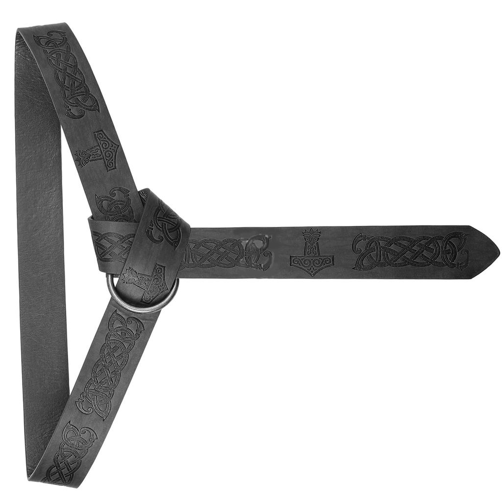 Средневековый поясной ремень Винтажный косплей Рельефный ремень для мужчин Косплей реквизит ПУ поясной ремень для фотосессий и сцены